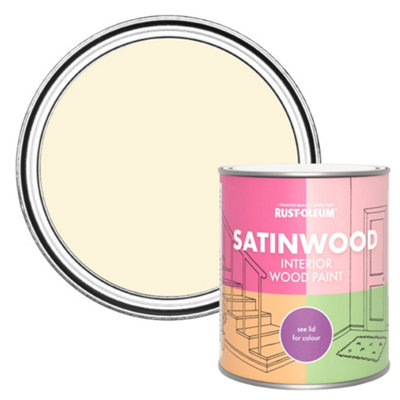 RustOleum Clotted Cream Satinwood Interior Paint 750ml DIY at B&Q