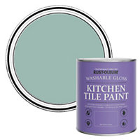 Rust-Oleum Coastal Blue Gloss Kitchen Tile Paint 750ml