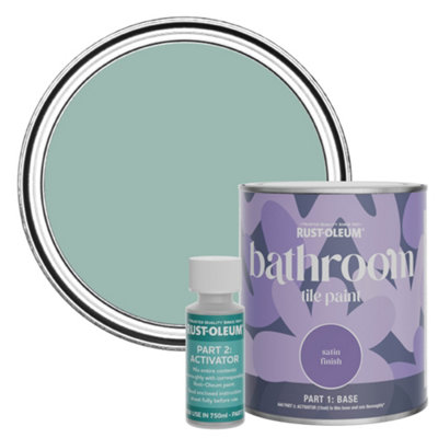 Rust-Oleum Coastal Blue Satin Bathroom Tile Paint 750ml