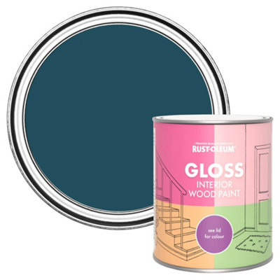 Rust-Oleum Commodore Blue Gloss Interior Wood Paint 750ml