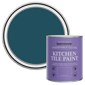 Rust-Oleum Commodore Blue Gloss Kitchen Tile Paint 750ml