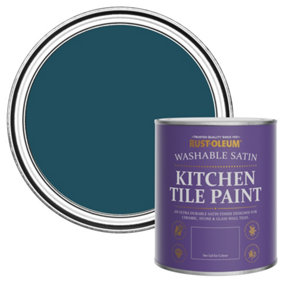 Rust-Oleum Commodore Blue Satin Kitchen Tile Paint 750ml