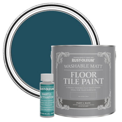 Rust-Oleum Commodore Blue Washable Matt Floor Tile Paint 2.5L