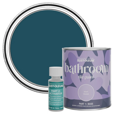 Rust-Oleum Commodore Blue Water-Resistant Bathroom Tile Paint in Matt Finish 750ml