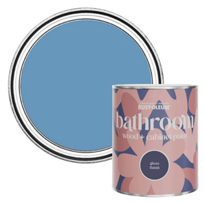 RustOleum Cornflower Blue Gloss Bathroom Wood & Paint 750ml DIY at B&Q