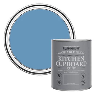 Rust-Oleum Cornflower Blue Gloss Kitchen Cupboard Paint 750ml