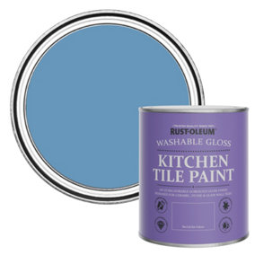Rust-Oleum Cornflower Blue Gloss Kitchen Tile Paint 750ml