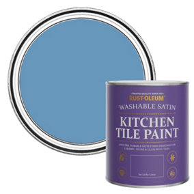 Rust-Oleum Cornflower Blue Satin Kitchen Tile Paint 750ml