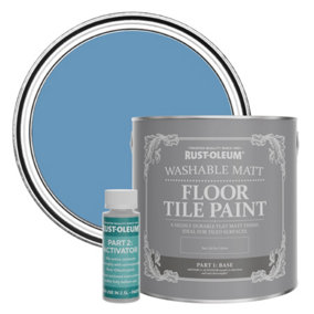 Rust-Oleum Cornflower Blue Washable Matt Floor Tile Paint 2.5L