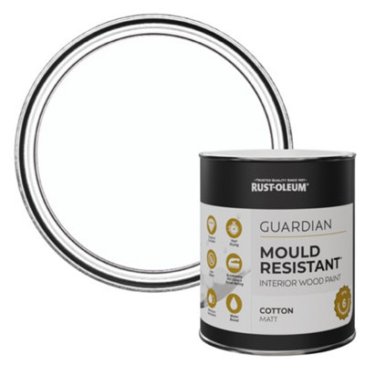Rust-Oleum Cotton (White) Guardian Matt Mould Resistant Interior Wood Paint 750ml