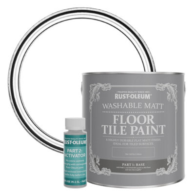 Rust-Oleum Cotton (White) Washable Matt Floor Tile Paint 2.5L