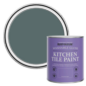 Rust-Oleum Deep Sea Gloss Kitchen Tile Paint 750ml