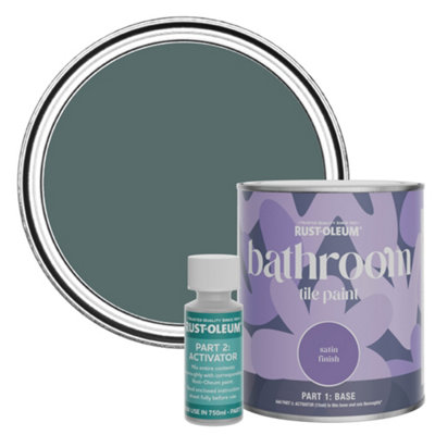 Rust-Oleum Deep Sea Satin Bathroom Tile Paint 750ml