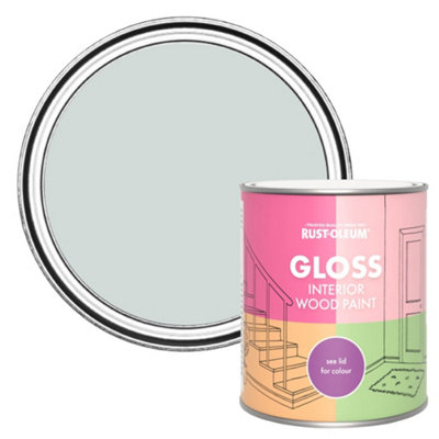 RustOleum Dove Gloss Interior Wood Paint 750ml DIY at B&Q