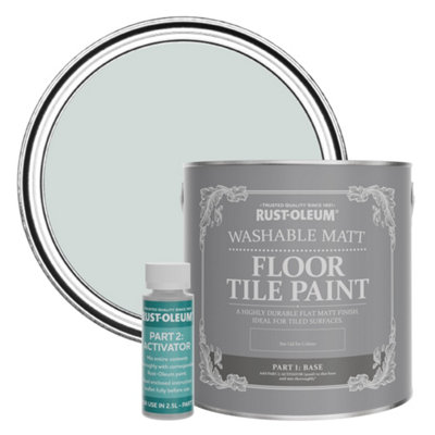 RustOleum Dove Washable Matt Floor Tile Paint 2.5L DIY at B&Q