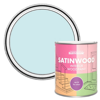 RustOleum Duck Egg Satinwood Interior Paint 750ml DIY at B&Q