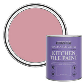 Rust-Oleum Dusky Pink Gloss Kitchen Tile Paint 750ml