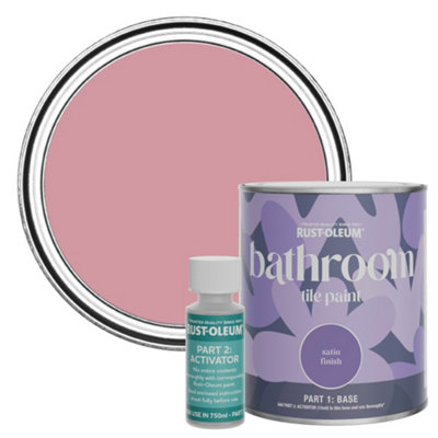 Rust-Oleum Dusky Pink Satin Bathroom Tile Paint 750ml