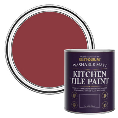 Rust-Oleum Empire Red Matt Kitchen Tile Paint 750ml | DIY at B&Q