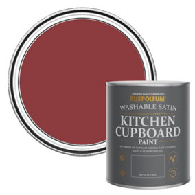 Rust-Oleum Empire Red Satin Kitchen Cupboard Paint 750ml