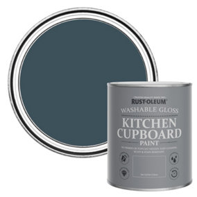 Rust-Oleum Evening Blue Gloss Kitchen Cupboard Paint 750ml