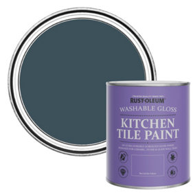 Rust-Oleum Evening Blue Gloss Kitchen Tile Paint 750ml