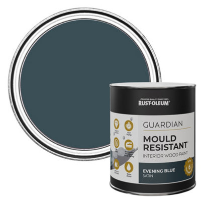 Rust-Oleum Evening Blue Guardian Satin Mould Resistant Interior Wood Paint 750ml