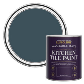 Rust-Oleum Evening Blue Matt Kitchen Tile Paint 750ml