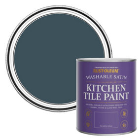 Rust-Oleum Evening Blue Satin Kitchen Tile Paint 750ml