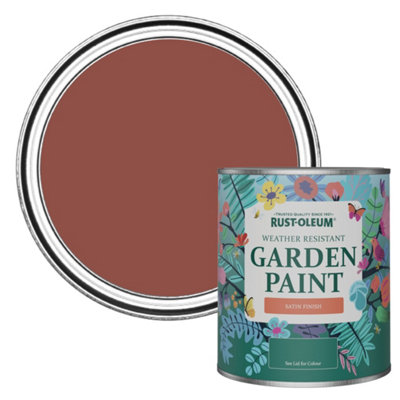 Rust-Oleum Fire Brick Satin Garden Paint 750ml