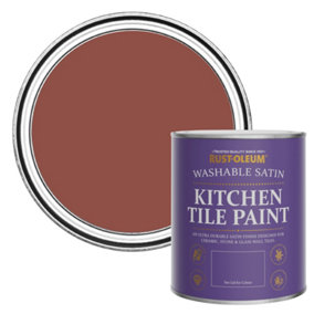 Rust-Oleum Fire Brick Satin Kitchen Tile Paint 750ml