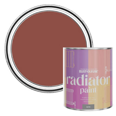 Rust-Oleum Fire Brick Satin Radiator Paint 750ml