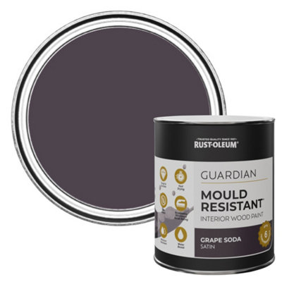 Rust-Oleum Grape Soda Guardian Satin Mould Resistant Interior Wood Paint 750ml