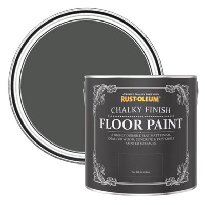 RustOleum Graphite Chalky Finish Floor Paint 2.5L DIY at B&Q