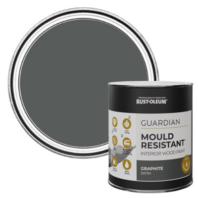 Rust-Oleum Graphite Guardian Satin Mould Resistant Interior Wood Paint 750ml