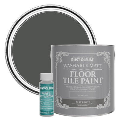 Rust-Oleum Graphite Washable Matt Floor Tile Paint 2.5L