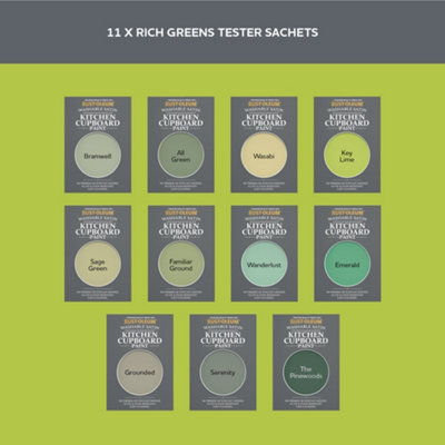 Rust-Oleum Green Satin Kitchen Cupboard Paint Tester Samples - 10ml