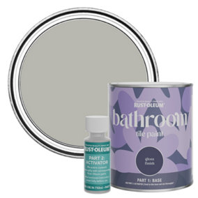 Rust-Oleum Grey Tree Gloss Bathroom Tile Paint 750ml