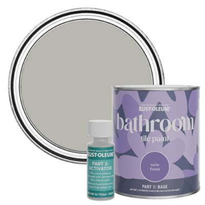 Rust-Oleum Grey Tree Satin Bathroom Tile Paint 750ml