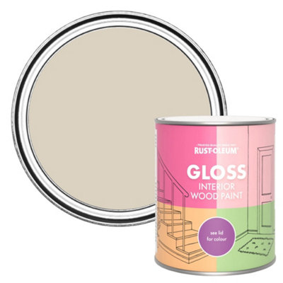 RustOleum Hessian Gloss Interior Wood Paint 750ml DIY at B&Q