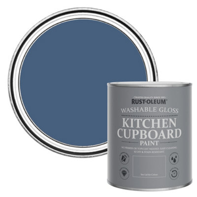 Rust-Oleum Ink Blue Gloss Kitchen Cupboard Paint 750ml