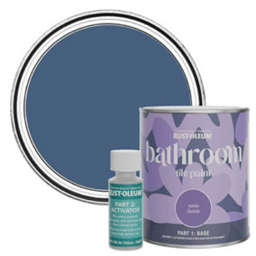 Rust-Oleum Ink Blue Satin Bathroom Tile Paint 750ml