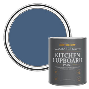 Rust-Oleum Ink Blue Satin Kitchen Cupboard Paint 750ml