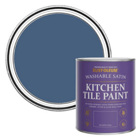 Rust-Oleum Ink Blue Satin Kitchen Tile Paint 750ml