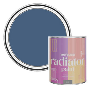Rust-Oleum Ink Blue Satin Radiator Paint 750ml