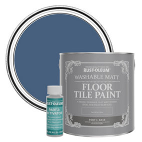 Rust-Oleum Ink Blue Washable Matt Floor Tile Paint 2.5L