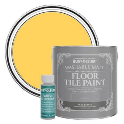 Rust-Oleum Lemon Jelly Washable Matt Floor Tile Paint 2.5L