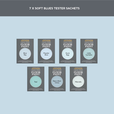 Rust-Oleum Light Blue Chalky Floor Paint Tester Samples - 10ml