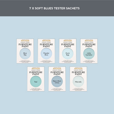 Rust-Oleum Light Blue Chalky Furniture Paint Tester Samples - 10ml