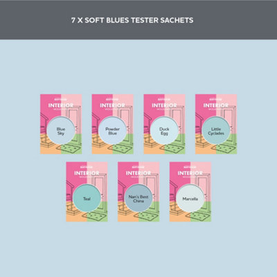 Rust-Oleum Light Blue Matt Interior Wood Paint Tester Samples - 10ml